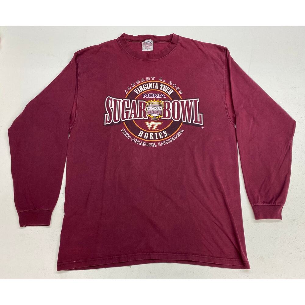 VTG Y2K 2000 Pluma USA VT Virginia Tech Hokies Sugar Bowl football t-shirt L